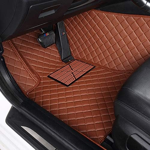 Custom Floor Mats for Cars fit 95% Sedan SUV Sports Car Full Coverage All Weather Men Women Pads Protection Non-Slip Leather Floor Liners (Black and Blue Stitching)