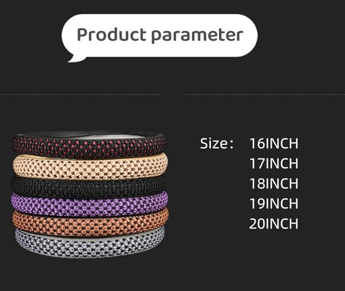 Size 16-20 Inch Ice Silk Ventilation Multi-Style Comfy Grip Steering Wheel Cover for Truck, Bus, Big Rig Trucker,SUV， Anti-Slip Design 16-20 Inch (White, 19)
