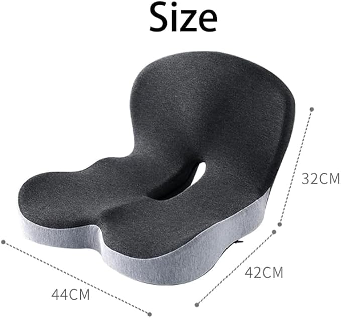 L-Shaped Memory Foam Seat Cushion with Lumbar Support-Ergonomic Car & Office Chair Cushion for Sciatica, Coccyx & Back Pain Relief Supports Hips & Back for Drivers & Long Sitting (Light Grey)