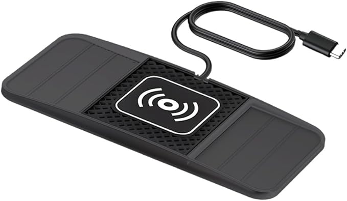 Wireless Charging Pad for Car for Ford F-150 Lightning 2022-2025, DIY Trim-to-Fit Slim Non Slip Fast Charger Car Wireless Charging Pad 30CM Cable,A&30cm Type-C Plug Cable