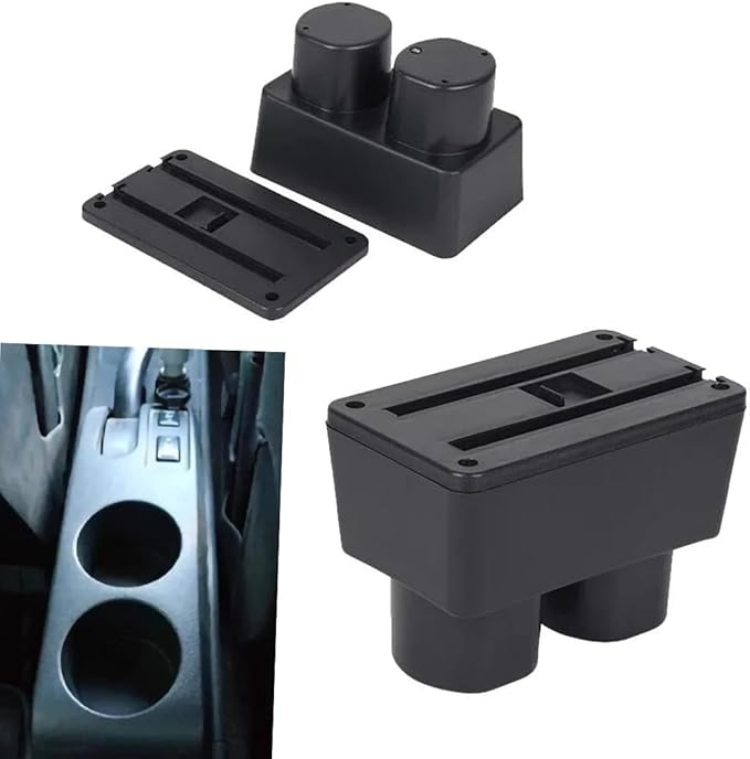 AULPHIKE Compatible with Nissan Versa Armrest 2007-2011 Car Center Console Organizer Armrests Double Door Storage with USB Ports（Carbon Fiber Style）