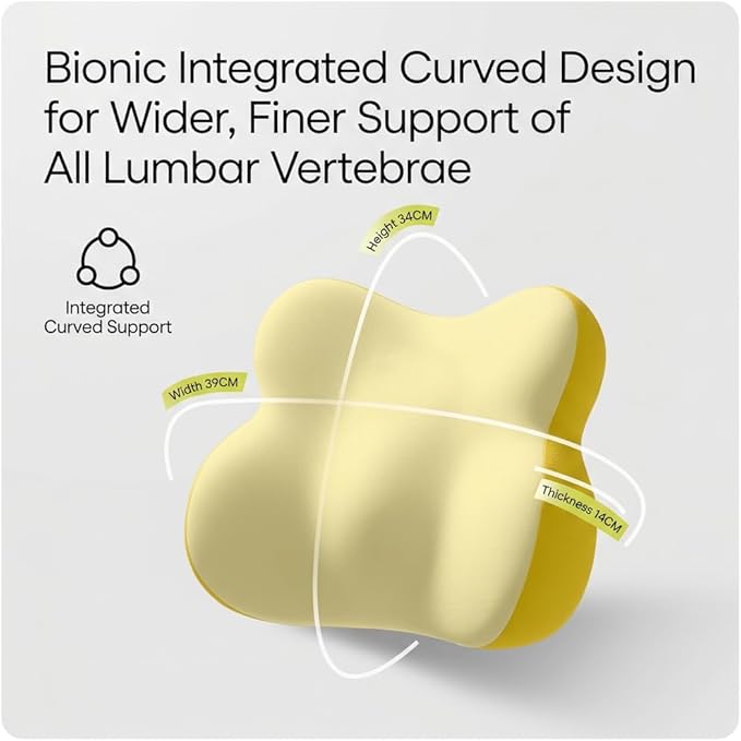 Car Headrest Pillow & Lumbar for Audi A1 A2 A3 A4 A6 A7 A8, Car Seat Neck Pillow Back Support, Breathable All-Season Automotive Seat Cushions, 2PCS,D Dual Yellow