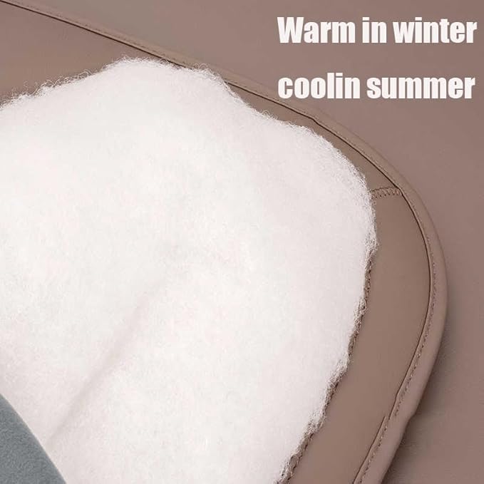 2026 New Skin-Friendly & Dirt-Repellent Leather Seat Cushions, Ergonomic Memory Foam Lumbar Support, Non-Slip Breathable Cover, Removable Washable, Ideal for Drivers & Office Long Sitting (white)