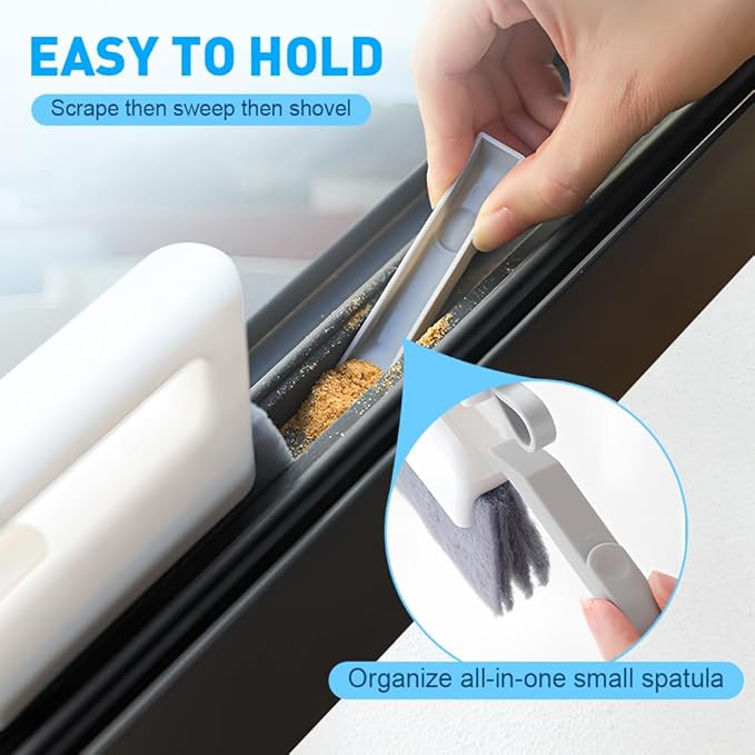 Magic Window Track Cleaner, 2026 Upgraded Handheld Cleaning Brush Set, Creative Cleaner Brushes Tools for Window lides Gaps, Sliding Door Track, Tile Lines Shutter Car Vents (3pcs White)