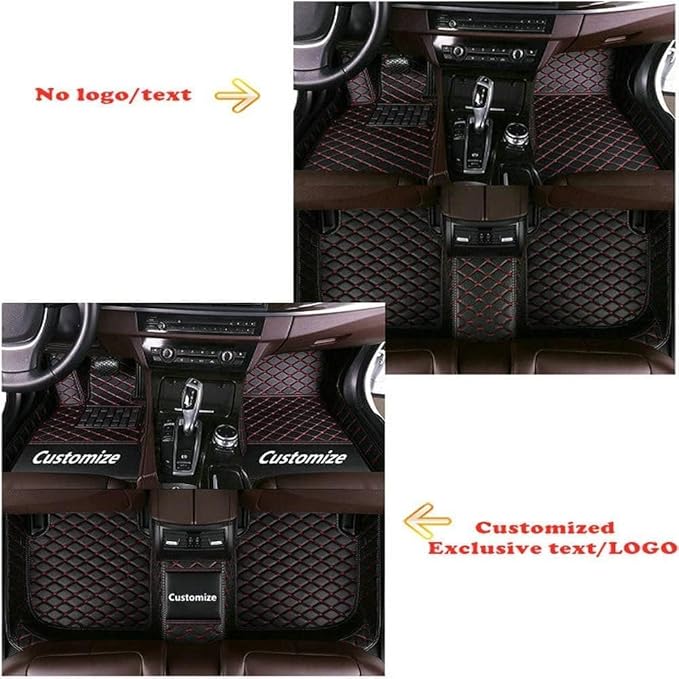 Custom Making Car Floor Mats Protection Pads for 99% Sedan/Coupe/Hatchback/SUV/Pickup Men Women Car Floor Mats Coverage Pads Anti-Slip Leather Floor Lining (Beige+Light Brown)