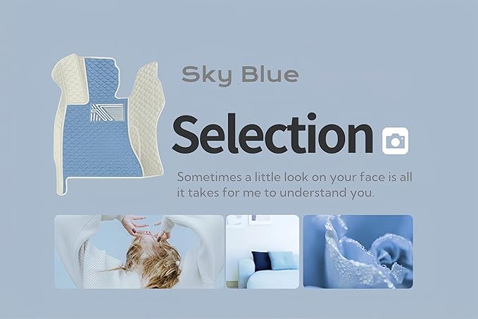 Custom Making Car Floor Mats for 98% Sedan SUV Car Protection Full Coverage Mats Anti-Slip Leather Floor Liners All Weather Car Floor Mats (Black Blue Thread)
