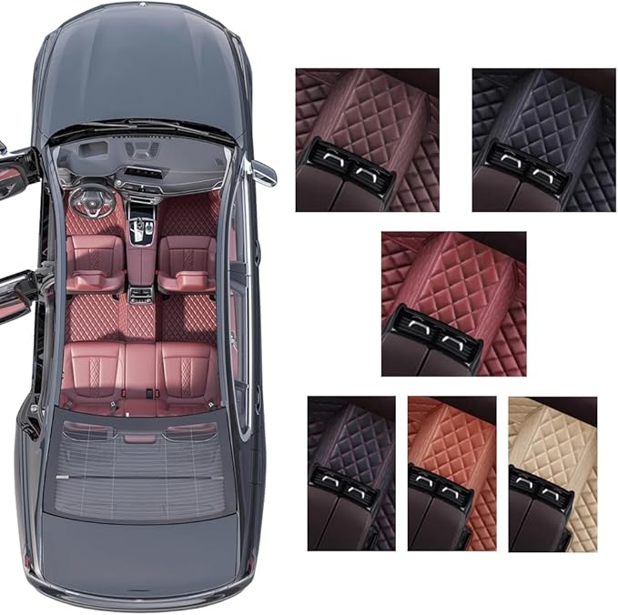 Custom Personalized Floor Mats for Cars，Luxury Full Coverage All Weather Car Floor Mats，Anti-Slip Leather Car Mat Set ，Custom Floor Mats for 99% of Cars, Trucks & SUVs (Orange)