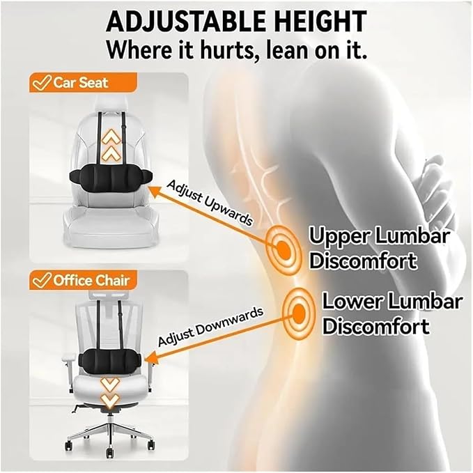 1 Piece Automotive Seat Lumbar Support Pillow for Dodge RAM 1500 2019-2023 2024 2025 2026, Driving Lower Back Cushion Ergonomic Orthopedic Posture Rest