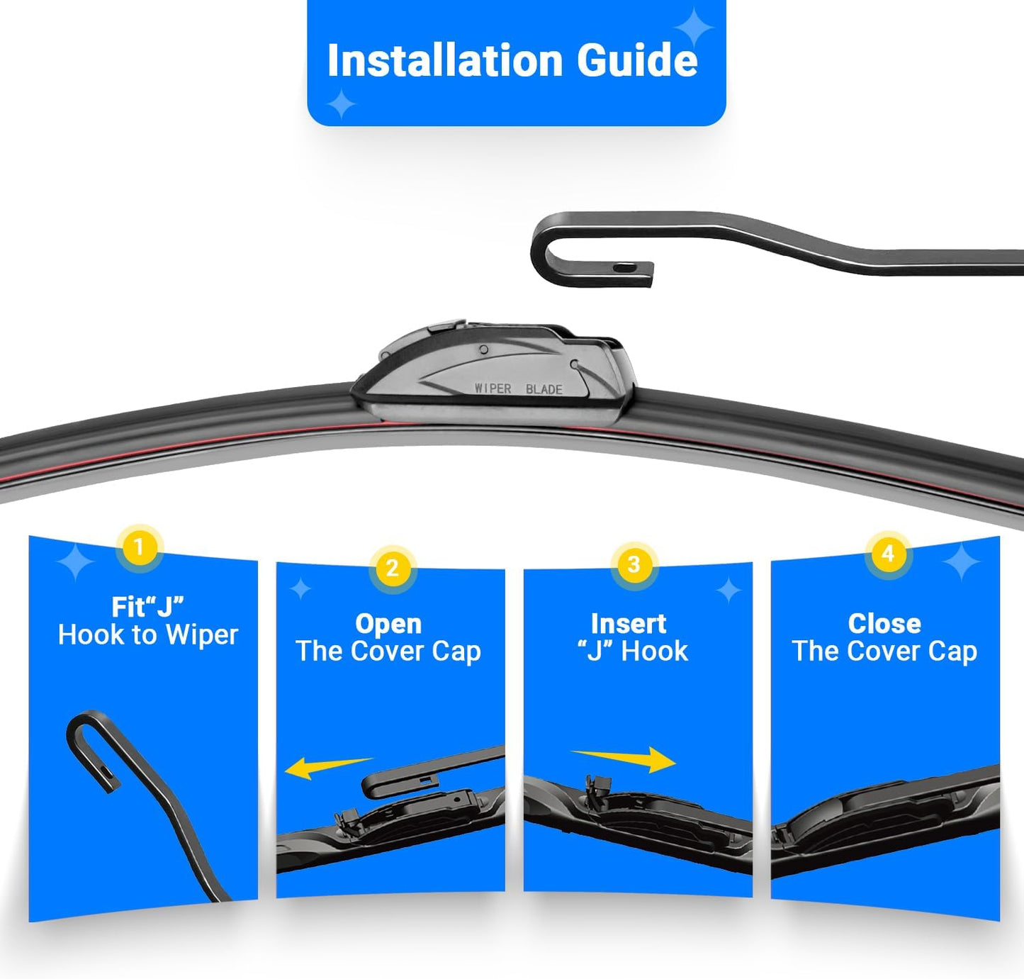 Windshield Wiper Blades Replacement for 2017-2023 GMC Acadia Original Factory Quality Front Rear Wipers Blade Set for My Car - 24" 20" 10" (Pack of 3)