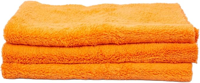 Maxshine 16" x 16" Universal 3-Pack 500GSM Orange Edgeless Microfiber Towel – Ultra-Soft & High Absorbency – Ideal for Car Detailing, Polishing & Finishing – Scratch-Free, Lint-Free Cloth