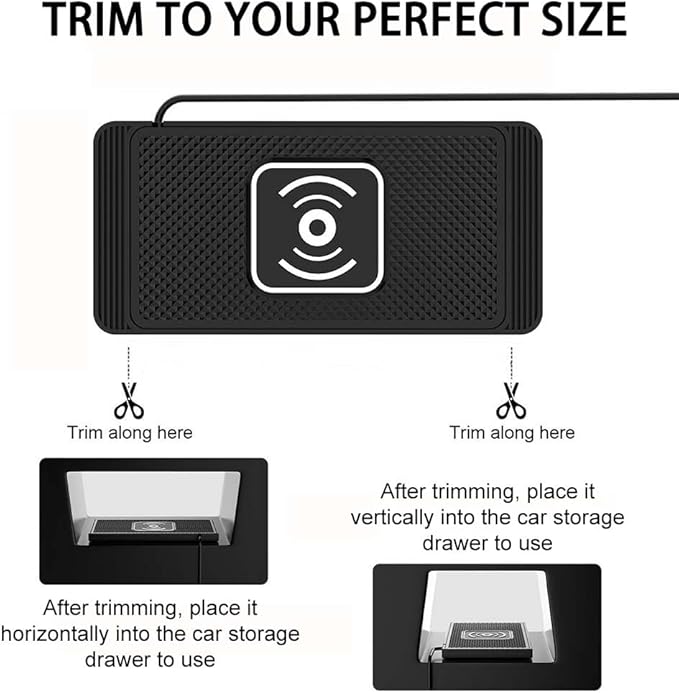 Wireless Car Charger Pad for Nissan Armada 2005-2026, Type-C/USB 15W Car Wireless Charger Non-Slip Cordless Charging Mat Car Accessories, B-30cm Type-C Interface