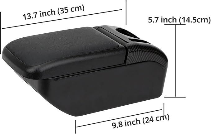 AULPHIKE Compatible with Nissan Versa Armrest 2007-2011 Car Center Console Organizer Armrests Double Layer Storage with USB Ports（Black Style）