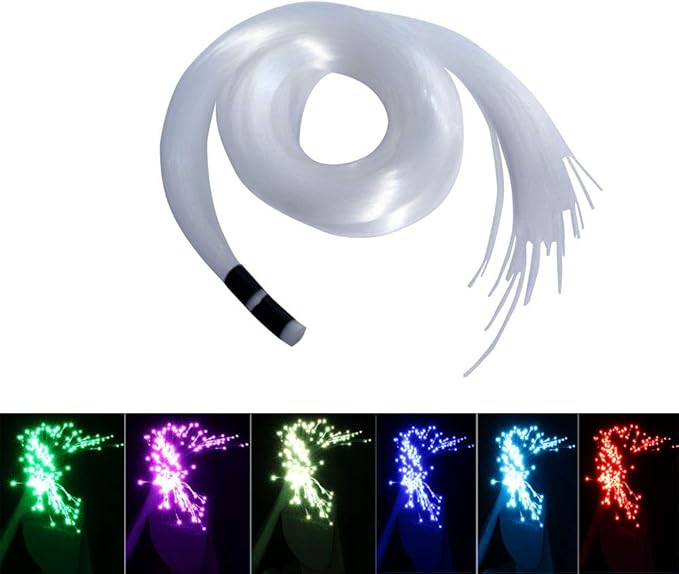 AKEPO End Glow Fiber Optic Light Cable 9.8ft/3m*550pcs*Ф0.03in/0.75mm, PMMA Plastic Cable for LED Star Ceiling Sky Light Kit and Fiber Optical Lighting Decoration (Without Light Source)