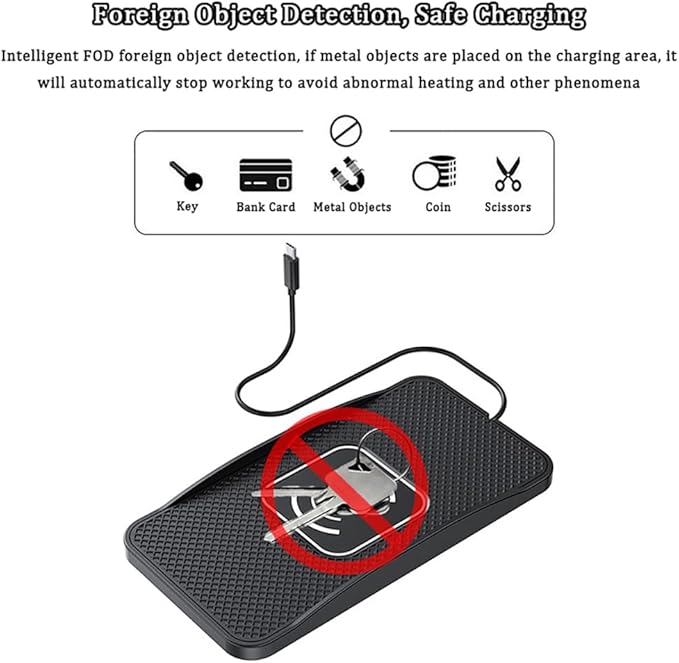 Wireless Car Charger Pad for Jeep Compass 2007-2026, Type-C/USB 20W Car Wireless Charger Non-Slip Phone Charging Pad Car Accessories,A 30cm Cable Type-C Plug