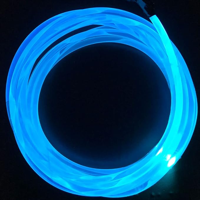 Super Bright MMA Plastic Optic Fiber Side Glow - LED Light Source Soft Optical Fiber Light Guide Strip (0.31in Diameter)