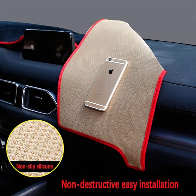 Beerte Black Car Dashboard Center Console Cover Protector Sunshield Cover Dash Mat Pad for Mazda CX5 2017-2025 2026 (Polyester)