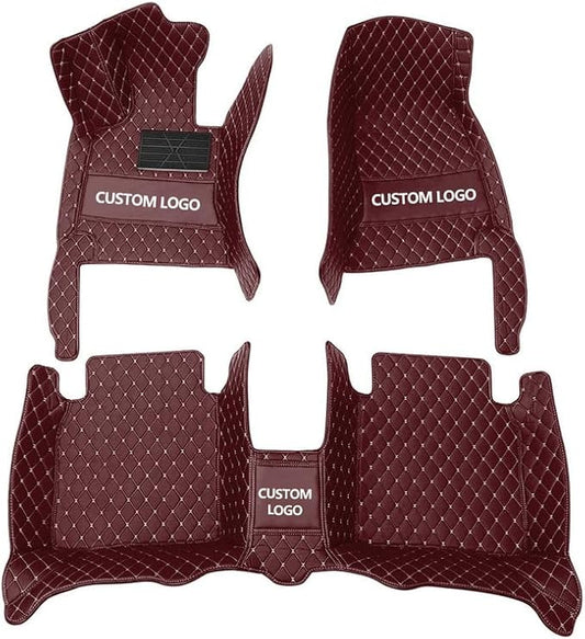 Custom Personalized Floor Mats for Cars，Luxury Full Coverage All Weather Car Floor Mats，Anti-Slip Leather Car Mat Set ，Custom Floor Mats for 99% of Cars, Trucks & SUVs (Brown 3D)