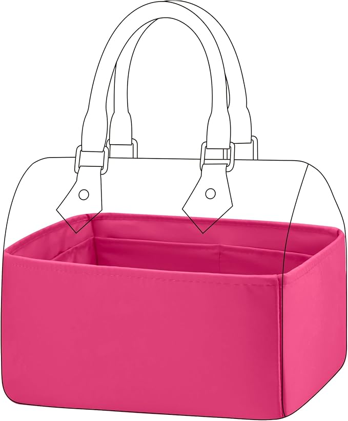 DGAZ Silk Purse Organizer Insert Fits LV Speedy 16/20/25/30/35/40/45 bags，Silky Smooth Bag Organizer，Luxury Handbag & Tote Shaper(Rose pourpre,SP40)