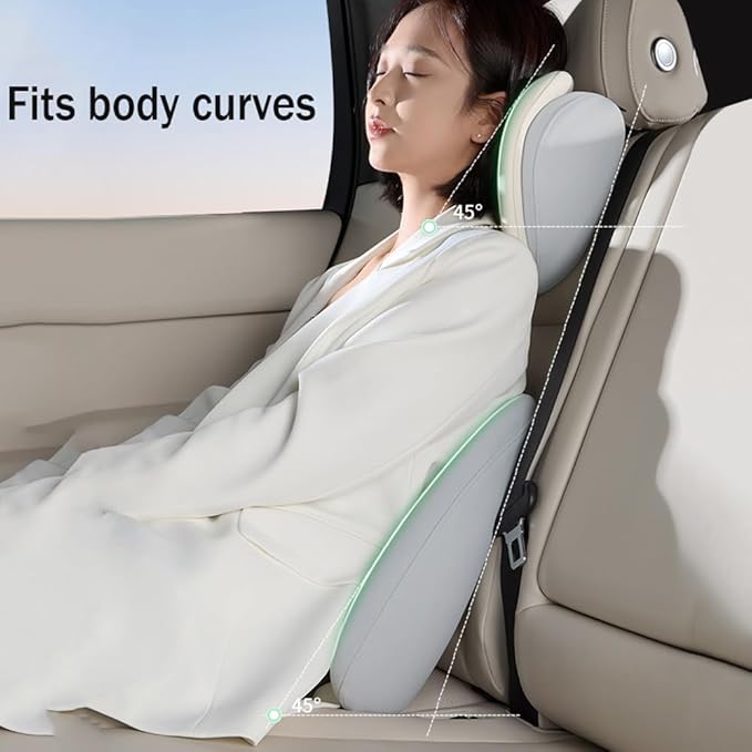 Car Headrest Lumbar Support Cushion for VW Golf VIII VI V IV III II I Mk 8 7 6 5 4 3 R GTE/GTI/GTD/Clubsport 45, Memory Foam Relieve Fatigue Breathable Car Seat Neck Pillow,Pink-Set