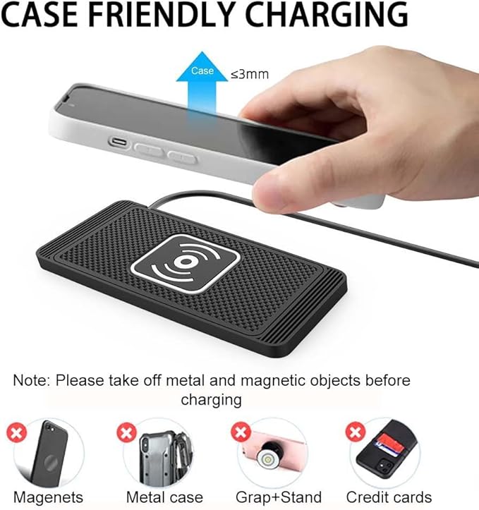 Wireless Car Charger Pad for Nissan Armada 2005-2026, Type-C/USB 15W Car Wireless Charger Non-Slip Cordless Charging Mat Car Accessories, B-30cm Type-C Interface