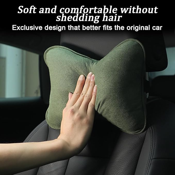 Car Neck Pillow, Soft Comfortable Memory Foam Auto Headrest Pillow Cushion with Adjustable Strap, Breathable Ergonomic Design Car Neck Pain Relief Cushion, Universal for Vehicles (Red)