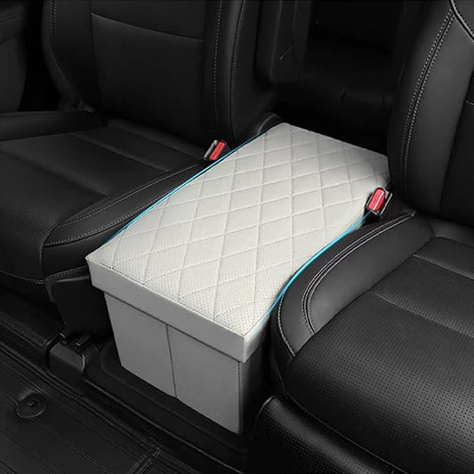 Seat Aisle Storage Box for Ford Explorer 6-Passenger Models – Organizer Rear Seats Passage – Foldable, Easy Installation, for Ford Explorer ST XLT Accessories 2020 to 2025 (White)