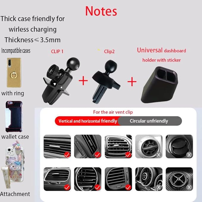 Wireless Car Charger Mount, Cute Car Phone Holder, Automatic Clamping Air Vent Dashboard Smart Phone Holder for iPhone 15/14/13/12/11//XS/XR/8, Samsung S23/22/21/20/Note 20, etc (Yellow)