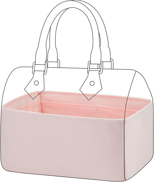 DGAZ Silk Purse Organizer Insert Fits LV Speedy 16/20/25/30/35/45 bags，Silky Smooth Bag Organizer，Luxury Handbag & Tote Shaper（Pink，SP30）