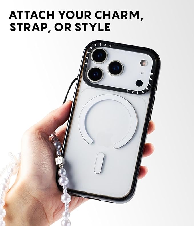 CASETiFY Impact iPhone 17 Case [Slim/Compatible with Magsafe / 8.2 ft. 4X Military Grade Drop Protection] - Dreamy Floral Pattern - Clear Black