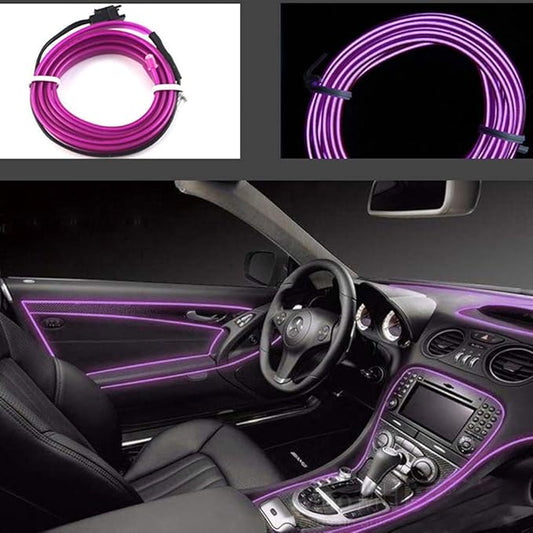 ABALDI USB Neon Light Tube 2M/6FT El Wire Led Flexible Light Strip for Cars DC 5V Glowing Strobing Electroluminescent Light Glowing Neon Lights (Purple)