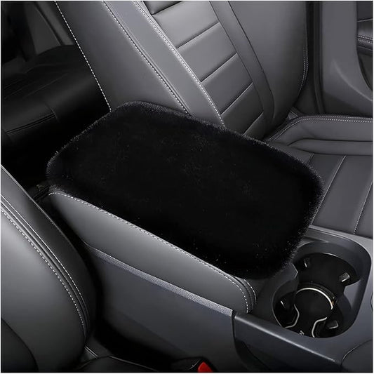 Fluffy Car Armrest Cover, Universal Car Center Console Pad, Car Armrest Seat Box Cover Decor Accessories For Women Men, Armrest Seat Box Cover Protector For Most Vehicle, SUV, Truck, Car (Black)