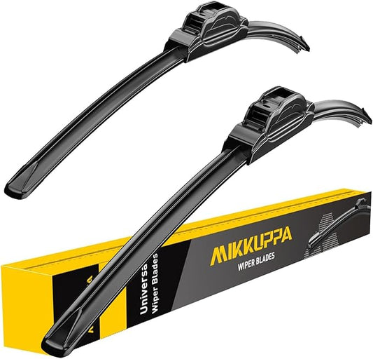MIKKUPPA 18"+18" Front Wiper Blades, Replacement for 1983-2012 Ford Ranger, 2006-2010 Jeep Commander - All Season Windshield Wiper Blades, Pack of 2