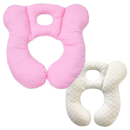 Baby Travel Pillow, Infant Kid's Cushion Soft and Skin Friendly for Car Seat, Pushchair and Stroller (Pink)