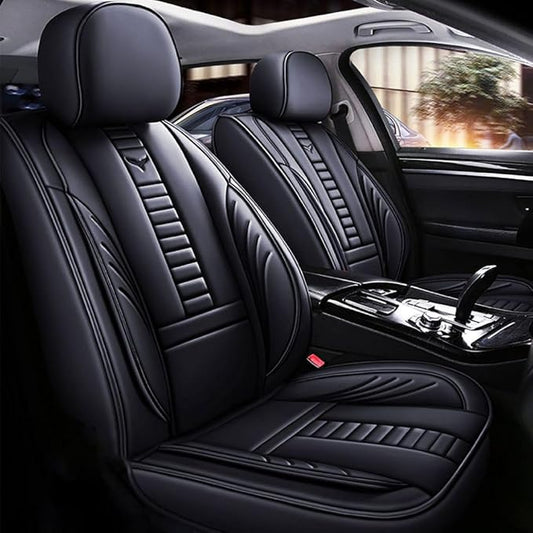 for Toyota CHR Seat Covers 2018-2026, Full Coverage Customized Car Seat Covers, Premium Leather Waterproof Stain-Resistant Easy to Install (Standard 2 Seats, Black)