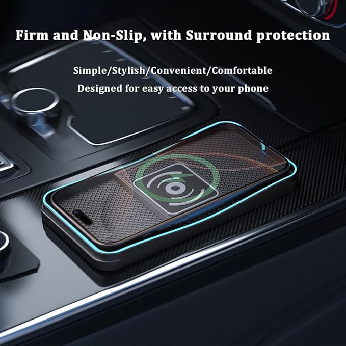 Car Wireless Charger Pad for Kia K4 2025, Type-C/USB 20W Fast Wireless Car Charger Pad Non-Slip Cordless Charging Mat,B-30cm Cable USB Plug