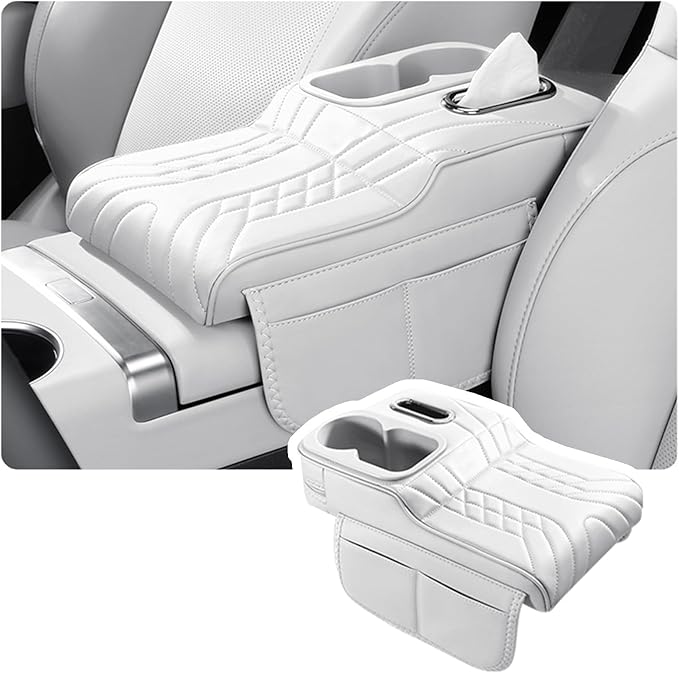 Car Armrest Cover for Tesla Model X 2015–2020 2021 2022 2023 2024 2025 2026, Center Console Cover Mat Armrest Seat Box Cover Cushion Console Pad Interior Accessories,E