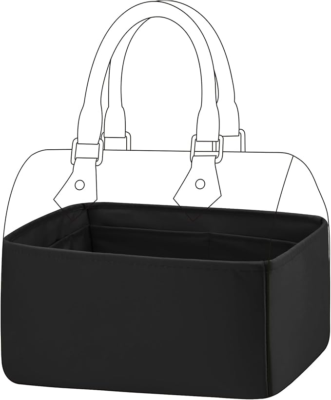 DGAZ Silk Purse Organizer Insert Fits LV Speedy 16/20/25/30/35/45 bags，Silky Smooth Bag Organizer，Luxury Handbag & Tote Shaper（Black，SP35）