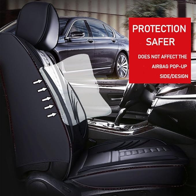 for Toyota CHR Seat Covers 2018-2026, Full Coverage Customized Car Seat Covers, Premium Leather Waterproof Stain-Resistant Easy to Install (Standard 5 Seats, Black)