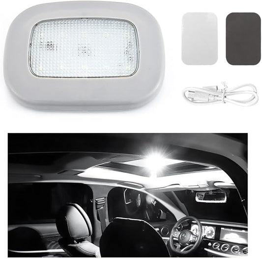 Ohleats Car Interior Ceiling Roof Lights, Magnetic Rechargeable USB Wireless Dome Lamp, LED Auto Map Reading Light Cover for Insider Roof Ceiling, Universal Car Accessories (Gray)