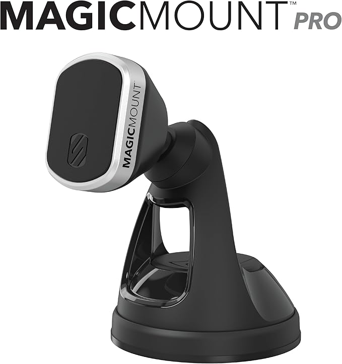 Scosche MM2WDSR-SP MagicMount Pro Magnetic Car Phone Holder - Strong Magnet Mount for iPhone and Android - Secure Magnetic Cell Phone Mount for Car Window or Dash - Universal 360° Adjustable Head