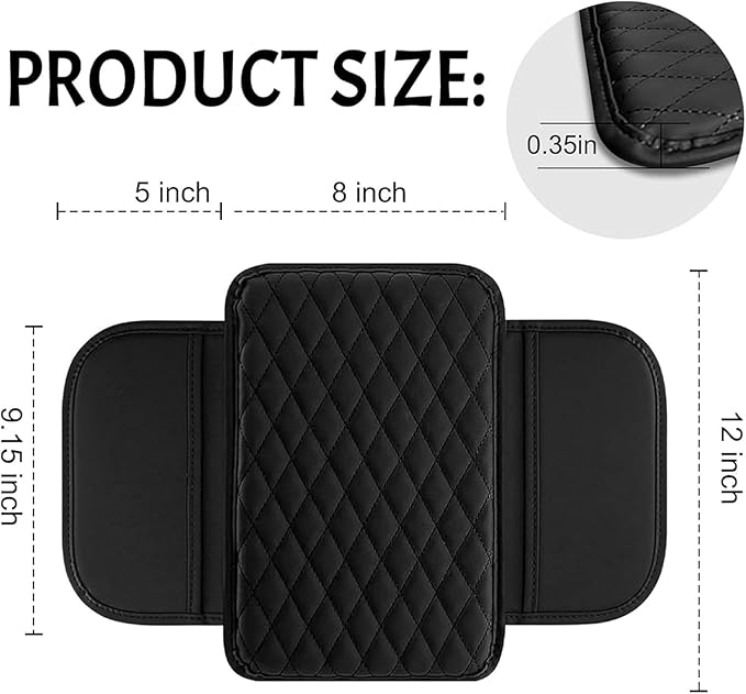 Car Armrest Cushion for Isuzu D-MAX MU-X 2015-2025, Center Console Covers Pad Leather Accessories, Arm Rest Protector Mat with Side Storage Bag for SUV/Sedan/Truck, C/Brown