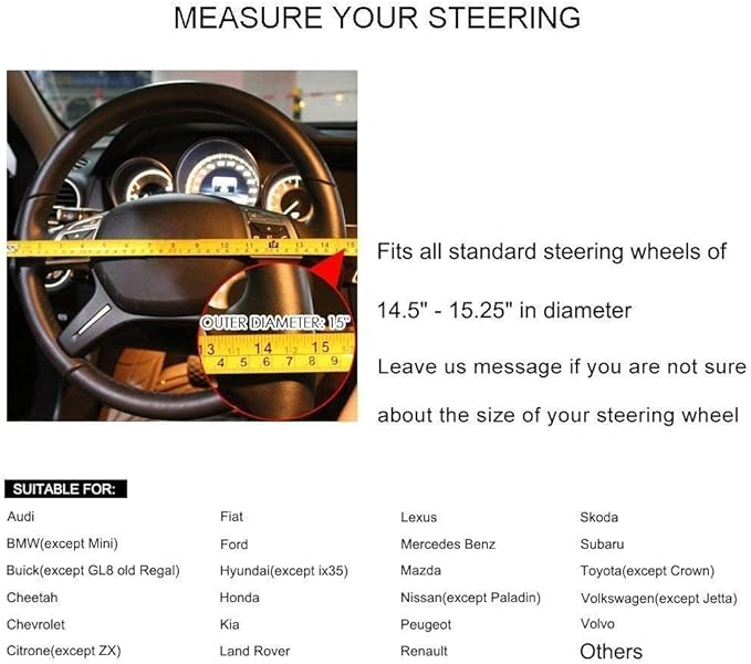 Crocodile Grain Leather Four Seasons Universal Car Steering Wheel Cover Sport Cute Handle Case for Men Auto Interior Accessories, Brown