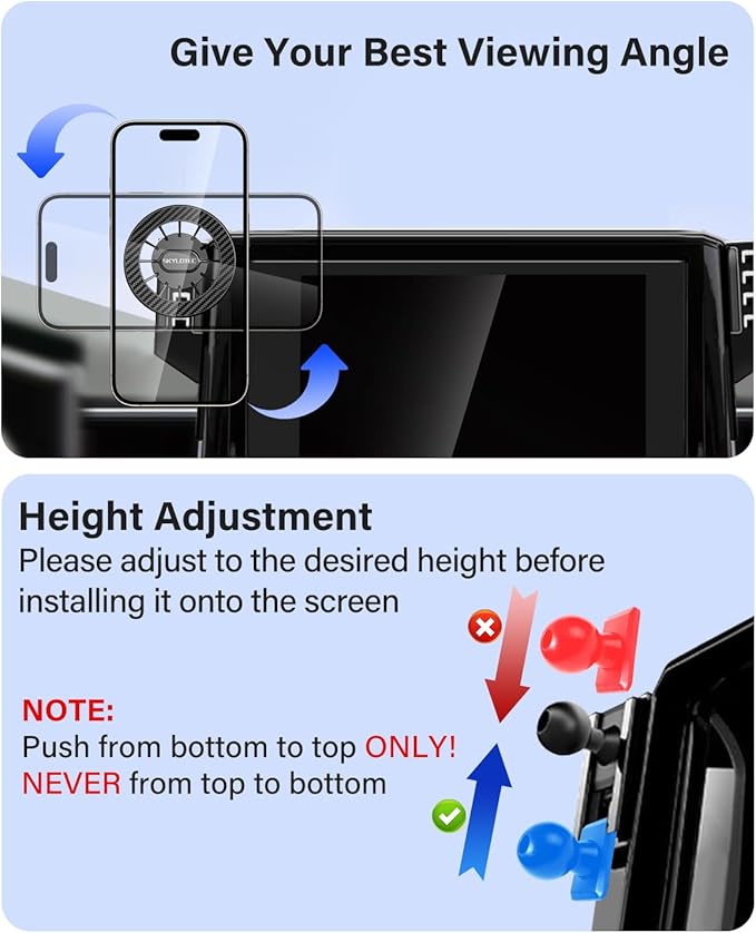 SKYLOTEC Car Phone Holder for Kia Seltos 2024 2025 2026 Accessories Automobile Cradles Magnetic Phone Mount Compatible with MagSafe, Strong Magnets Cell Phone Base