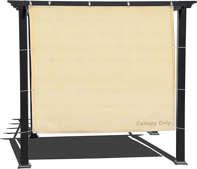 Sun Shade Privacy Panel with Grommets on 4 Sides for Patio, Awning, Window Cover, Pergola or Gazebo (Banha Beige, 10' x 5')