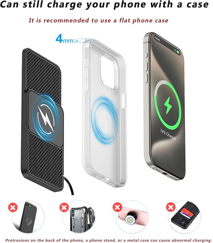 Car Wireless Phone Charger for BMW 7er 740Li 750i 750Li 745e 745Le, Non-Slip Fast Inductive Chargers Charging Pad Type-C Fastcharger Auto Electronic Accessories,B 30cm Cable USB Plug-Normal