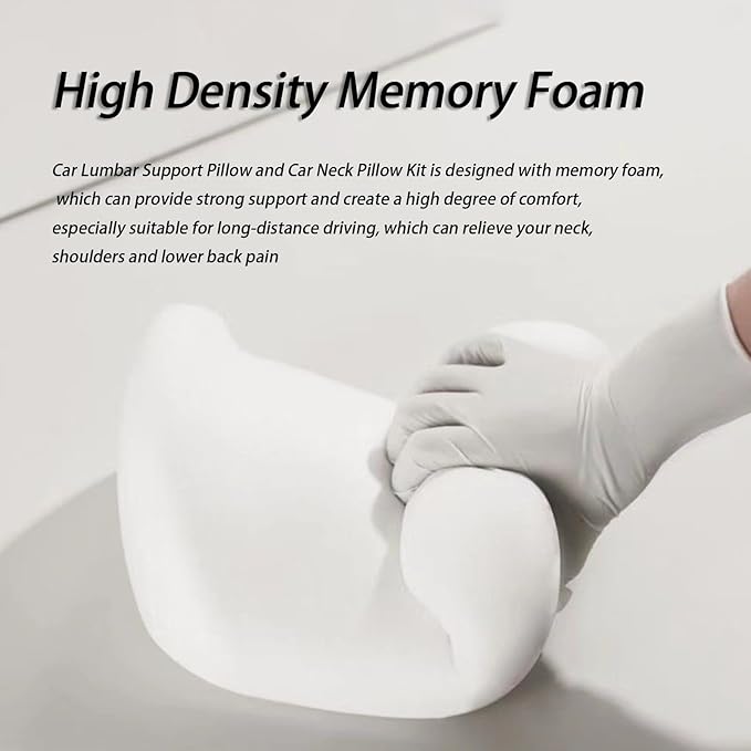 Car Lumbar Support Pillow and Car Neck Pillow Kit for Lexus CT ES GS GX is LC LS LX NX RC RX RZ, Car Seat Neck Back Rest Pillows, Ergonomic Car Seat Headrest & Lumbar Cushion,C Coffee