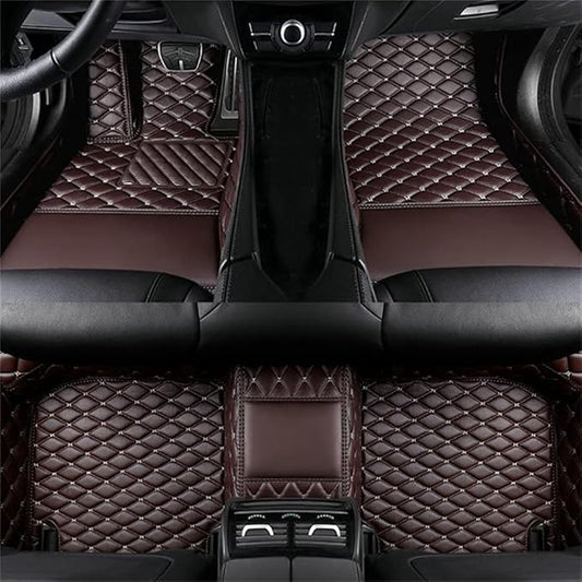 Custom Car Mats All Weather Fit Automotive Floor Mats PU Leather Protector Mat for Most Sedan, SUV, Truck Floor Mats (Coffee)