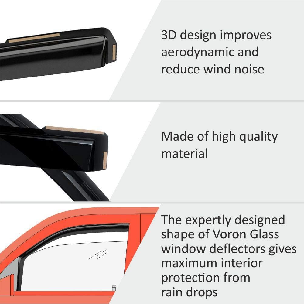 Voron Glass in-Channel Extra Durable Rain Guards for GMC Acadia 2017-2023, Window Deflectors, Vent Window Visors, 4 Pieces - 200577