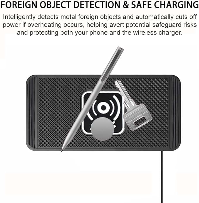Wireless Car Charger Pad for Hyundai Tucson 2005-2026, Type-C/USB 15W Car Wireless Charger Non-Slip Cordless Charging Mat Car Accessories, B-30cm Type-C Interface