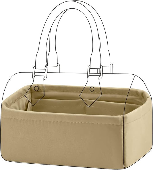DGAZ Silk Purse Organizer Insert Fits LV Speedy 16/20/25/30/35/40/45 bags，Silky Smooth Bag Organizer，Luxury Handbag & Tote Shaper(S2 trench,New nano 16)